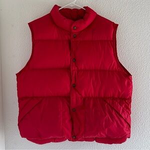 Vintage LL Bean Mens Large Nylon Goose Down Puffer Vest Red Y2K
